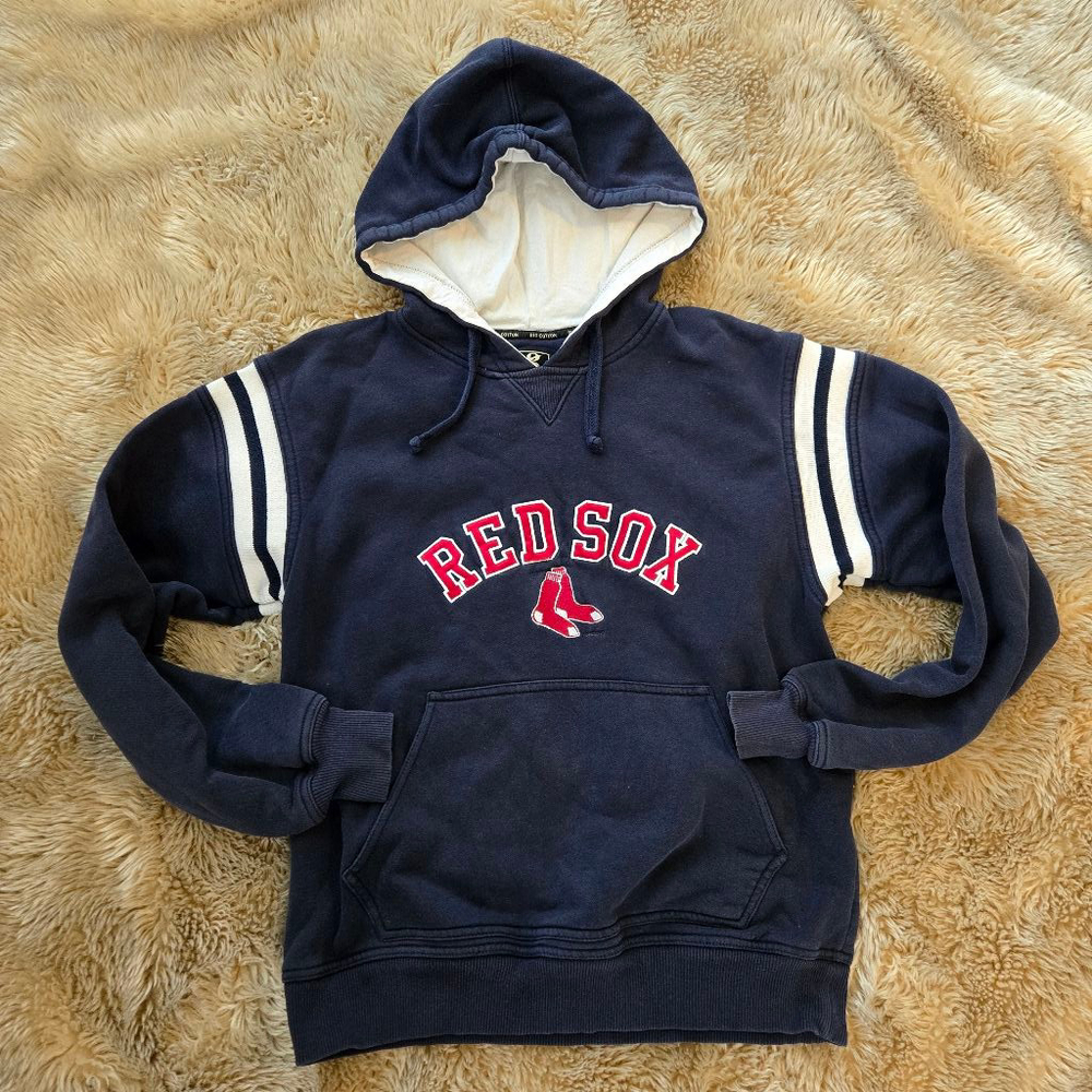 Red Sox Medium Big Cotton Gear Men's Women's Navy Embroidered Hoodie Sweatshirt